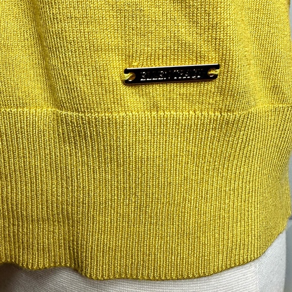 Ellen Tracy Cardigan Scoop Neck Yellow Gold Sweater Size XL - Picture 4 of 12